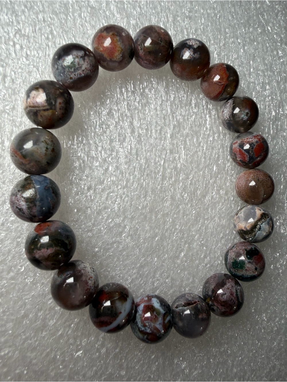 Stunning 10MM Earthy Ocean Jasper Natural Crystal Bracelet